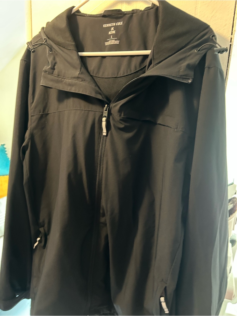 NWOT KENNETH COLE Hooded Utility Jacket, Zipper Pockets Toggle Hood, Inside Mesh